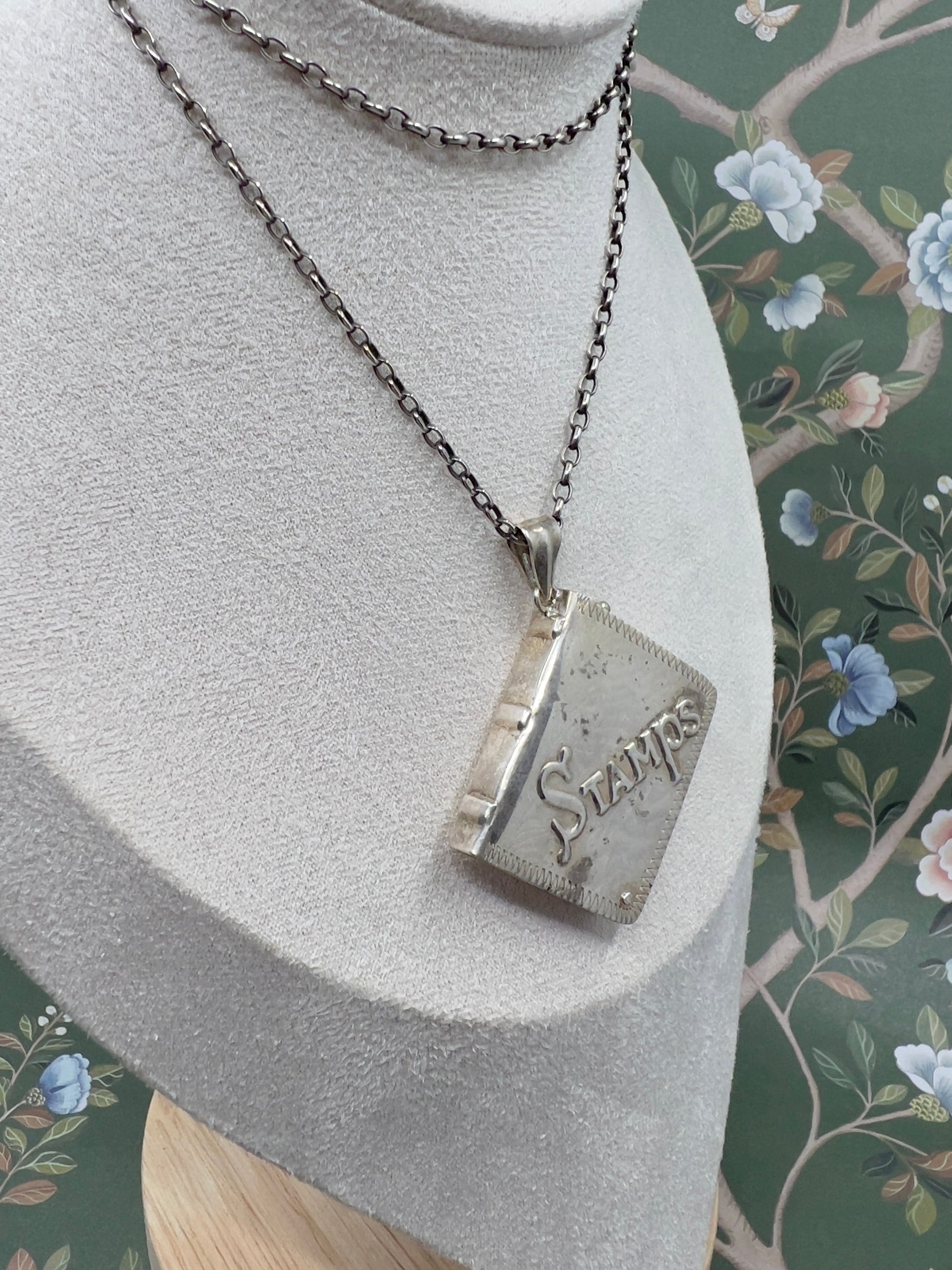 Stamp Book Pendant in Sterling Silver Hudsons Estate Jewellery