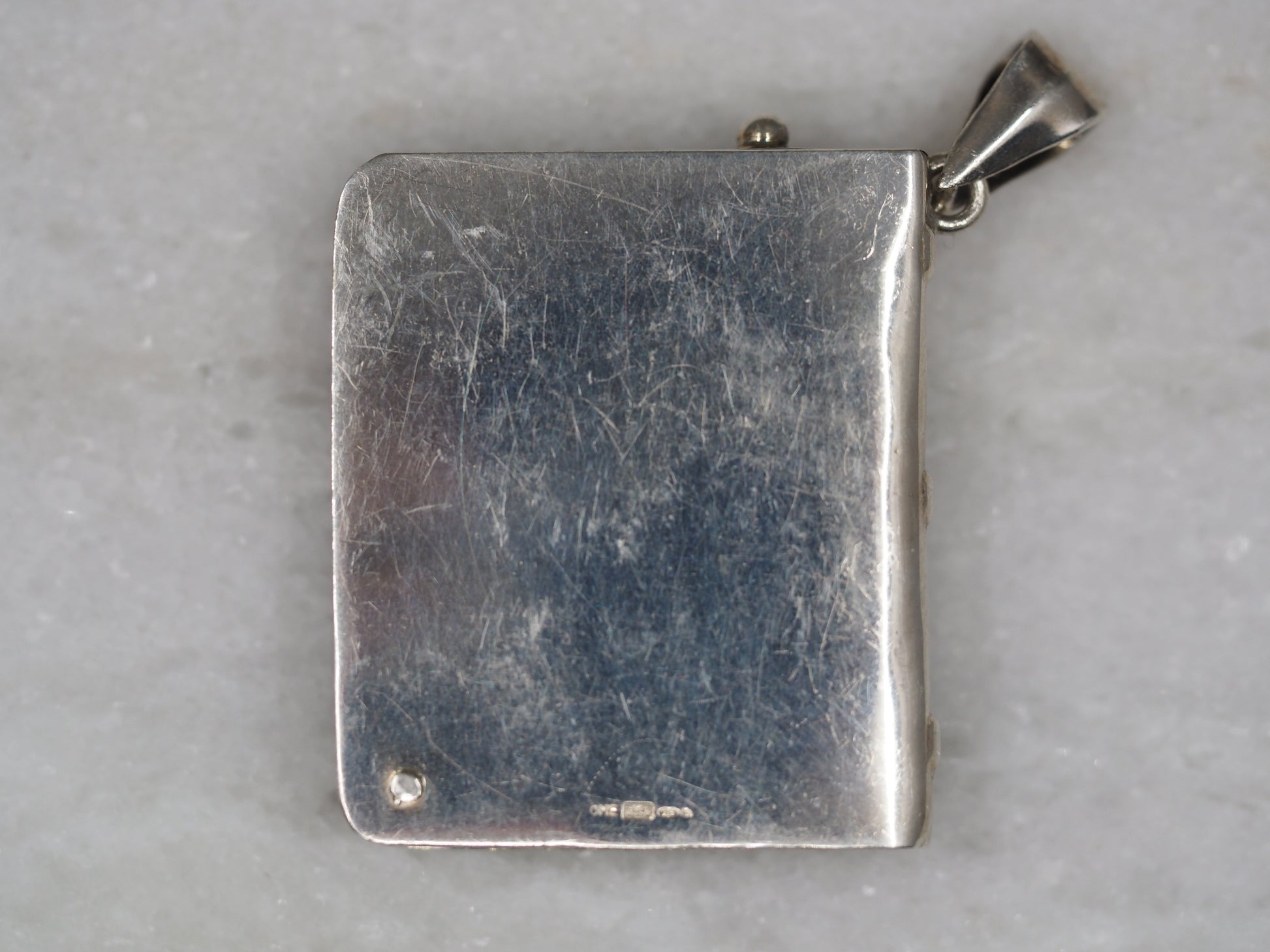 Stamp Book Pendant in Sterling Silver Hudsons Estate Jewellery